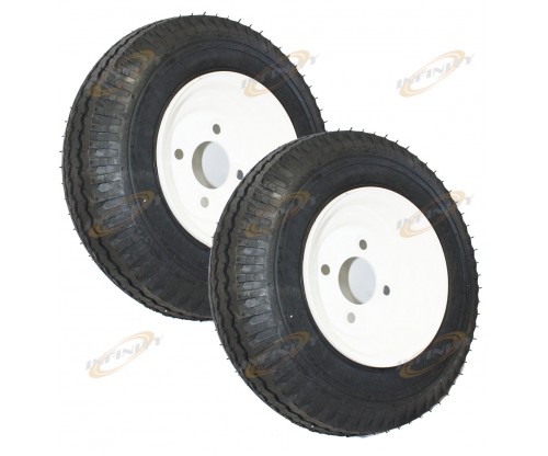 One Pair 4.80/4.00/8 15" TRAILER TIRE WHEELS 8-3/4" RIM (UTILITY / CARGO)